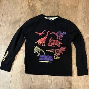 Primark Black Dinosaur Print Kids Long Sleeve Tee